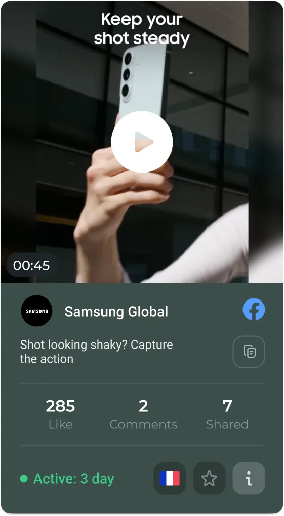 Facebook advertisement example